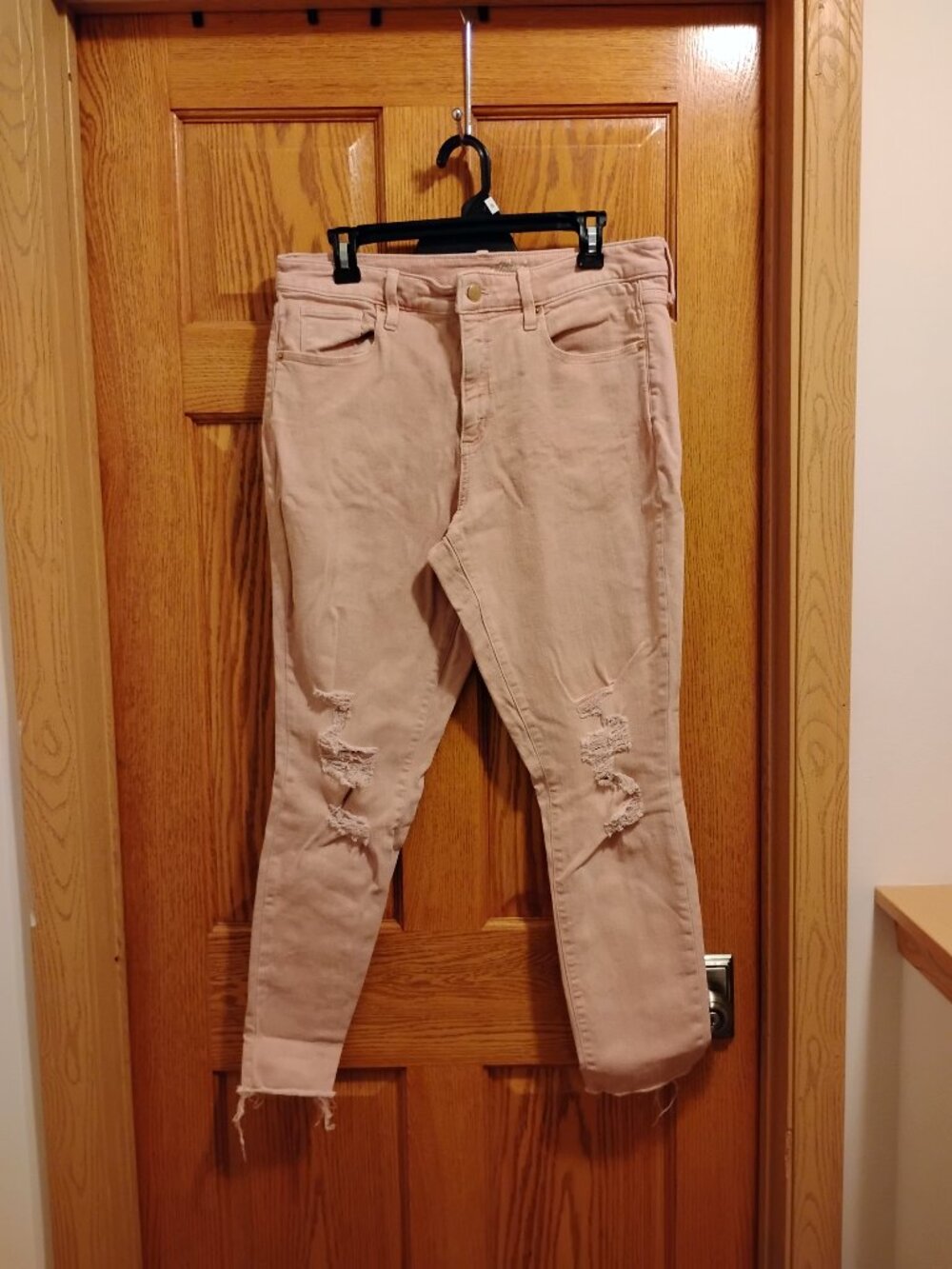 Universal Thread 12/31R Women High Rise Skinny Ankle Pink Distressed Jeans